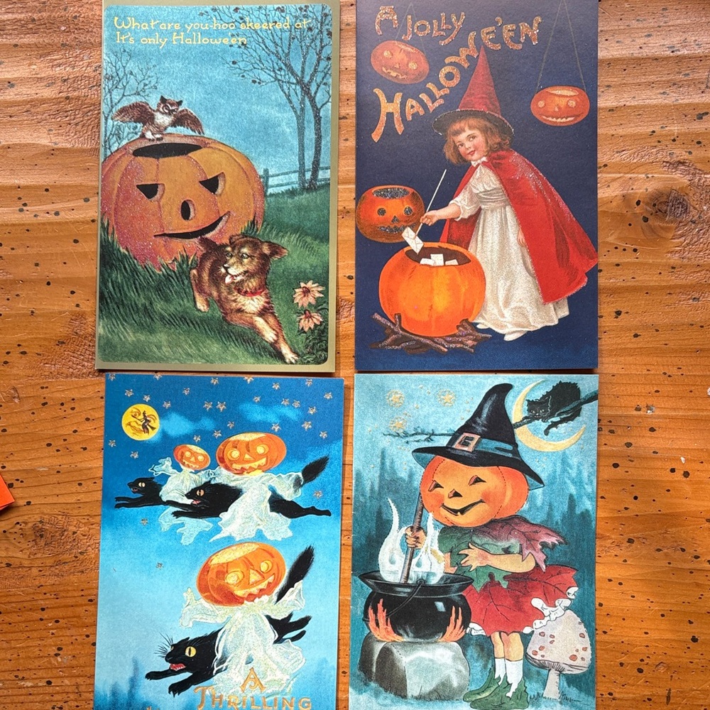 Set of 4 Halloween Cards by Old World Christmas
